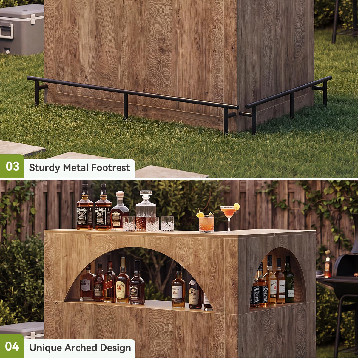 L-Shaped Corner Bar Table