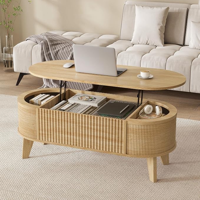 Fluted Lift-Top Coffee Table