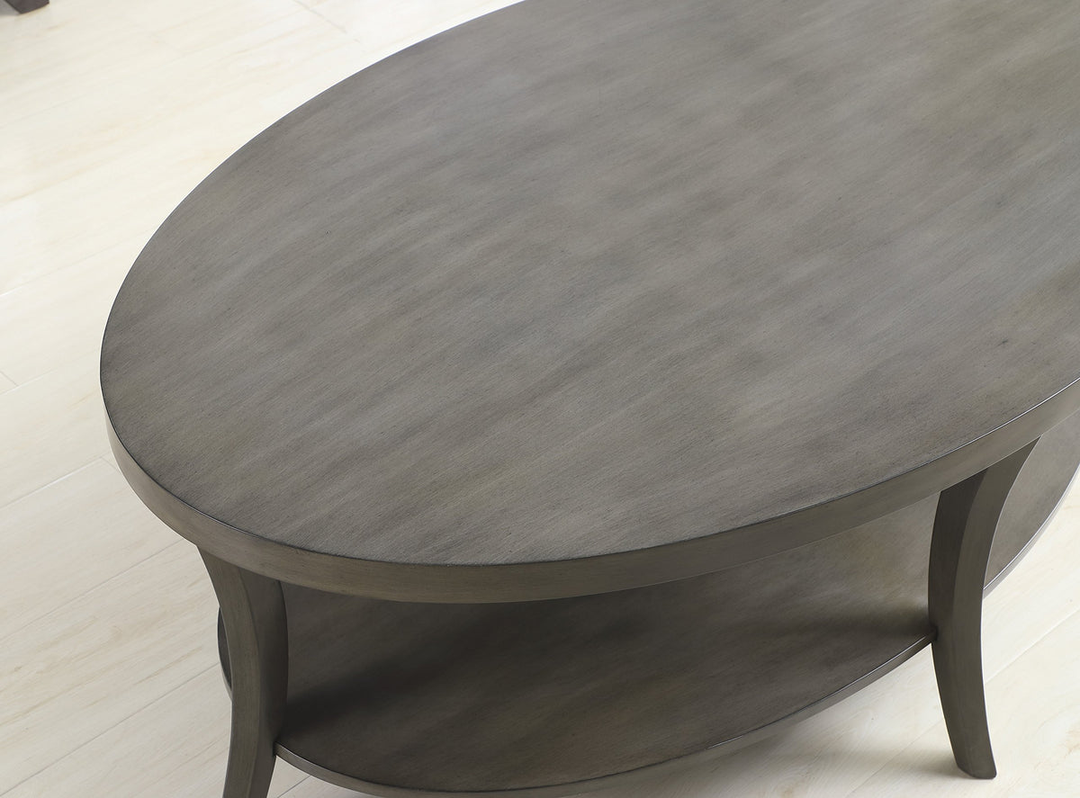 Gray Oval Coffee Table Set
