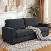 BouPower 84" Corduroy Loveseat Sofa for Living Room, Modern Upholstered Sofa with Wide Armrests, Modern Plush Deep Seat Sofa Couch, Oversized Comfy 3-Seater Sofa for Living Room, Apartment, Grey