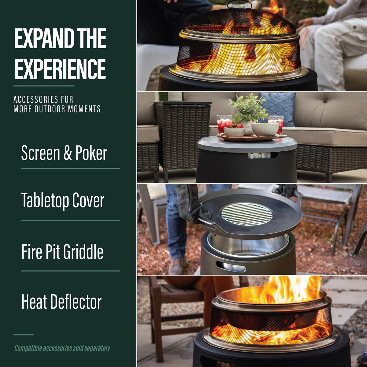 TIKI Social 20-Inch Portable Smokeless Outdoor Wood Burning Fire Pit