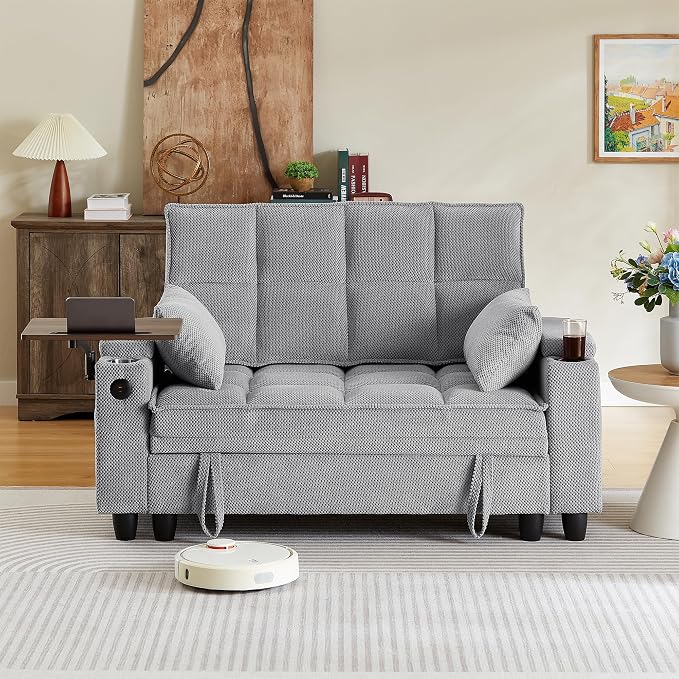 Storage Loveseat with Swivel Tray