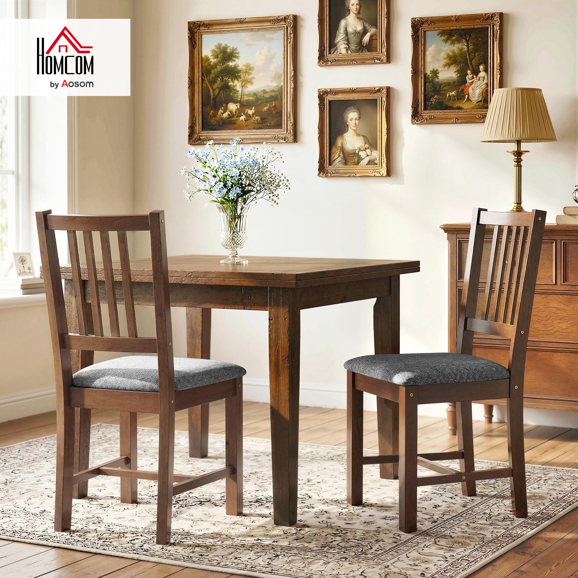 Mid-Century Upholstered Dining Chairs, Set of 2