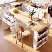 Rolling Kitchen Island Cart with Storage & Swivel Table