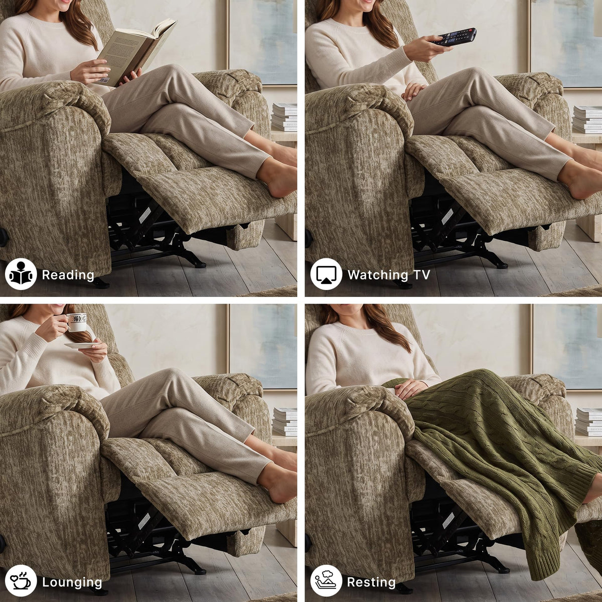 Signature Design by Ashley RiverCam Manual Rocker Recliner Chair, Taupe