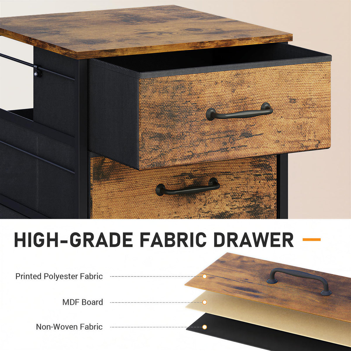 3-Drawer Rolling File Cabinet