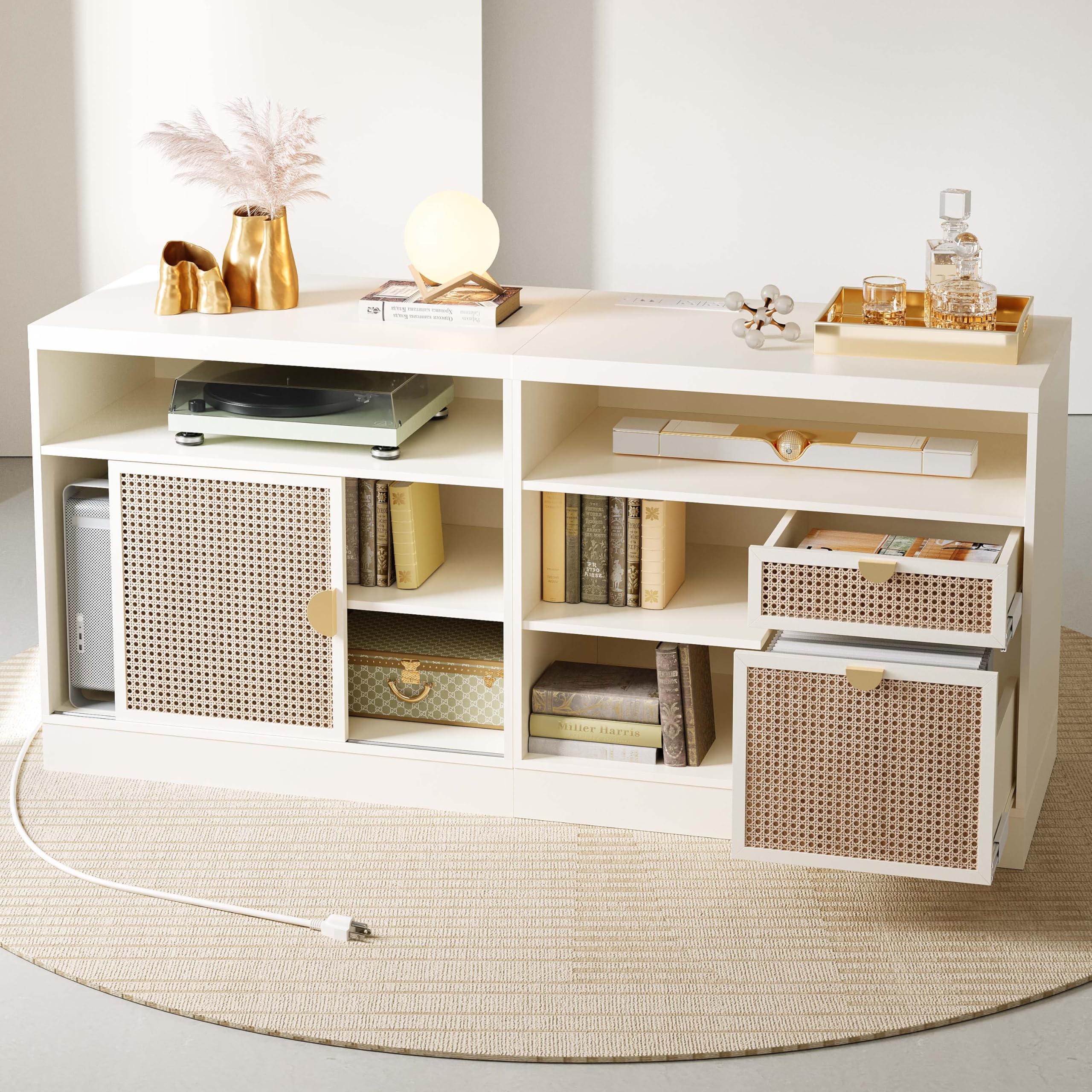2-Drawer Lateral File Cabinet with Sliding Door