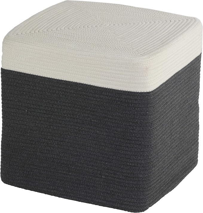 Square Cotton Rope Pouf Ottoman