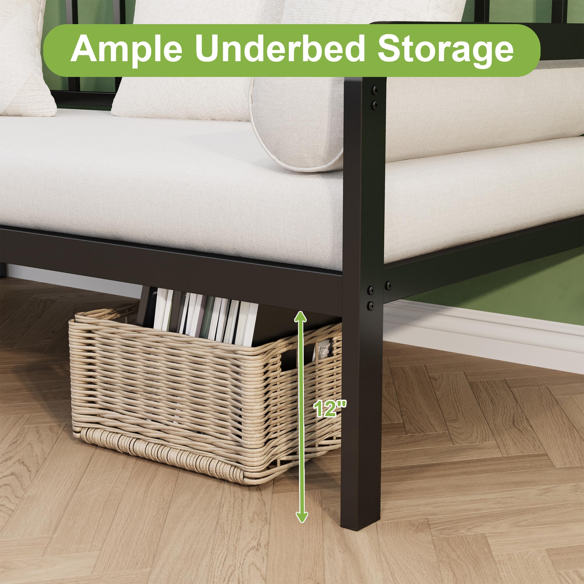 Twin Metal Daybed Frame with Storage