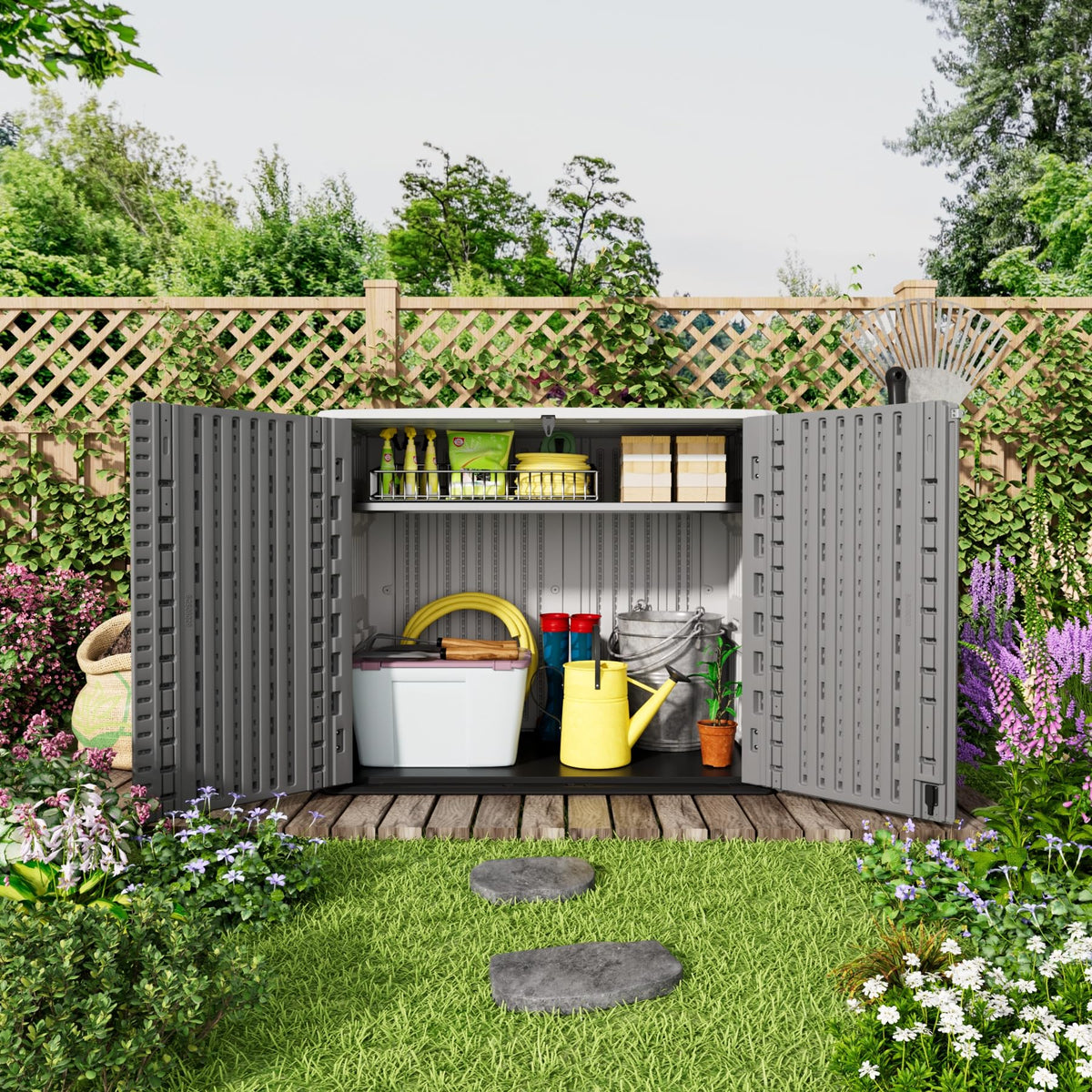 Lockable Resin Outdoor Storage Shed
