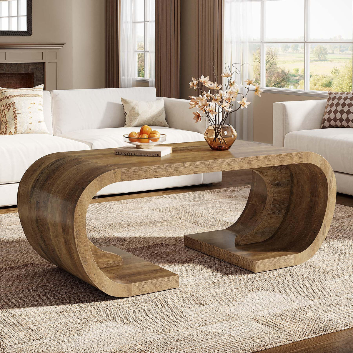 Rustic Curved Coffee Table