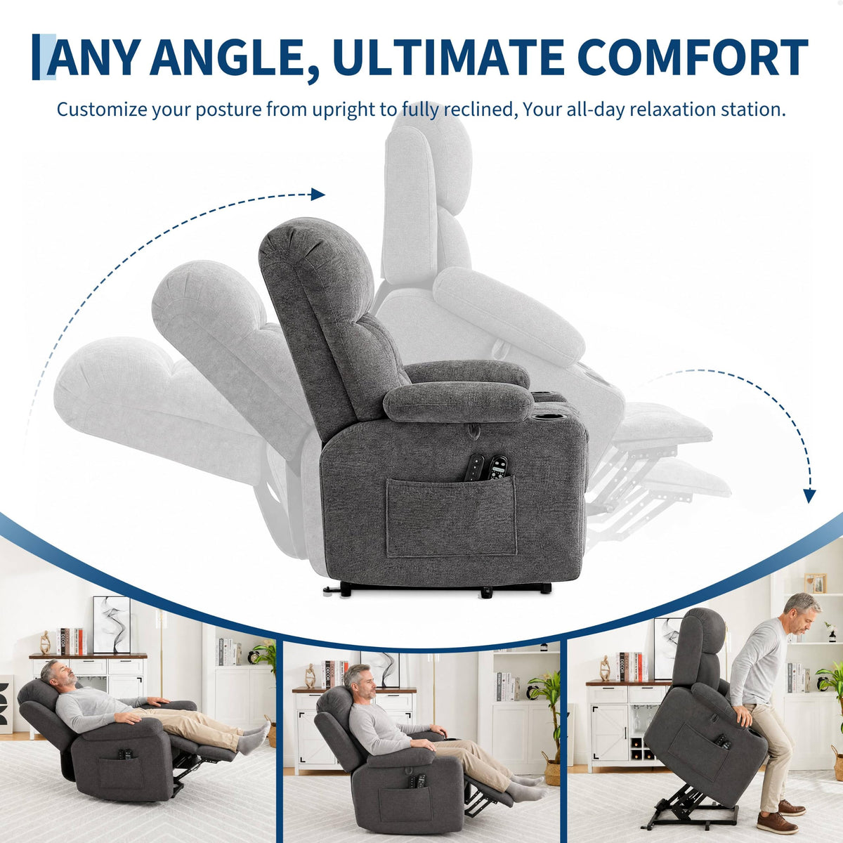 Chenille Power Lift Recliner