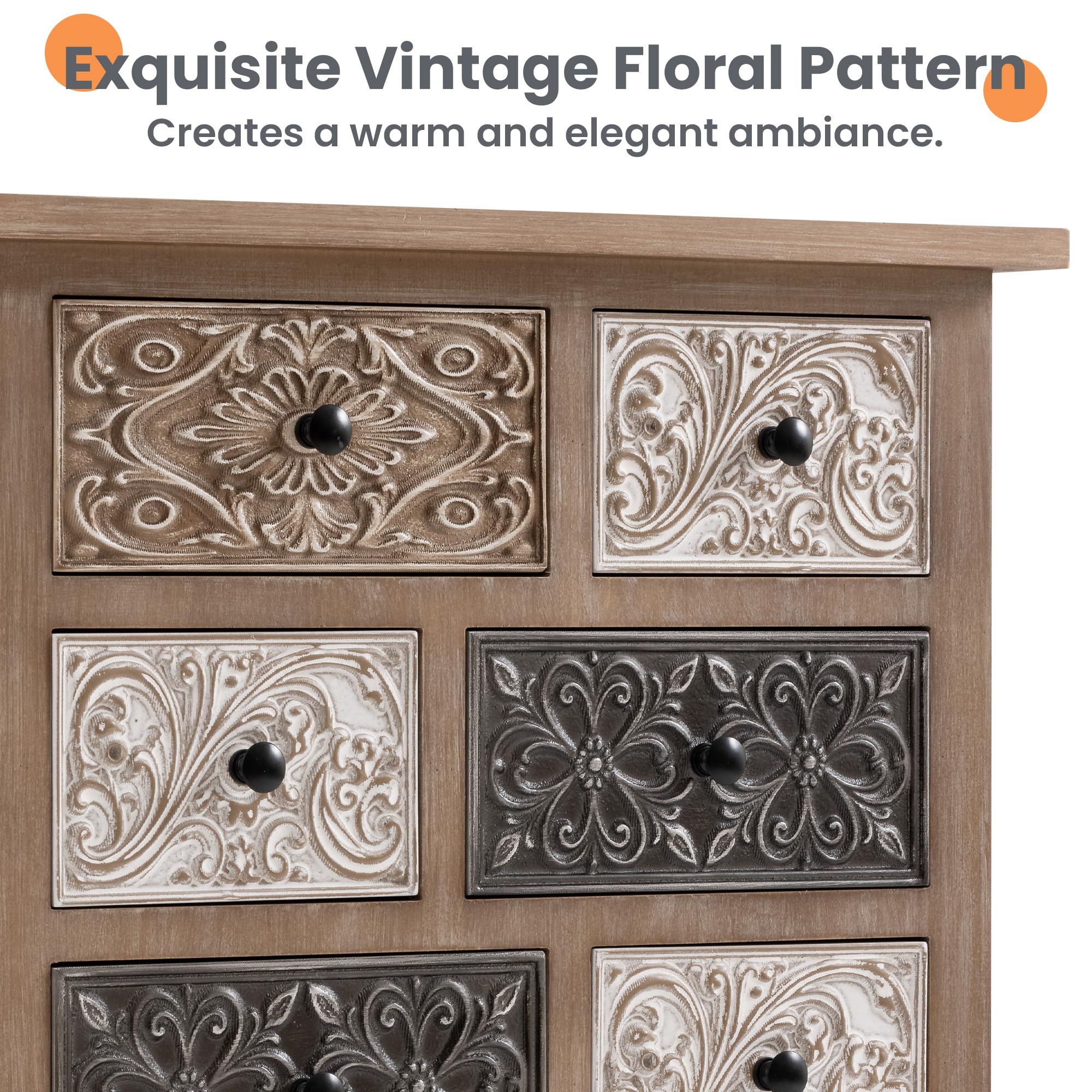 Vintage Wood Storage Cabinet with Drawers
