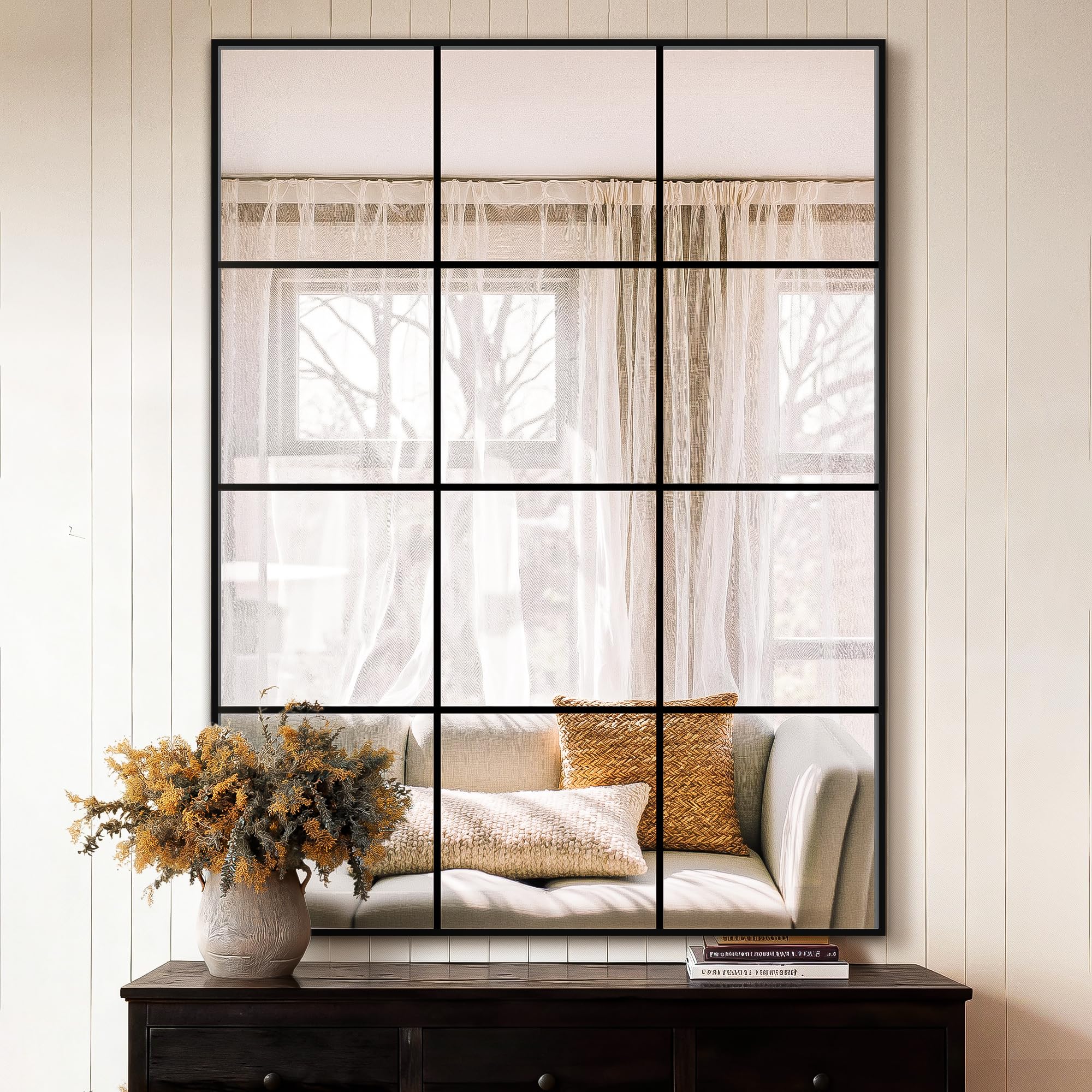 Windowpane Grid Wall Mirror