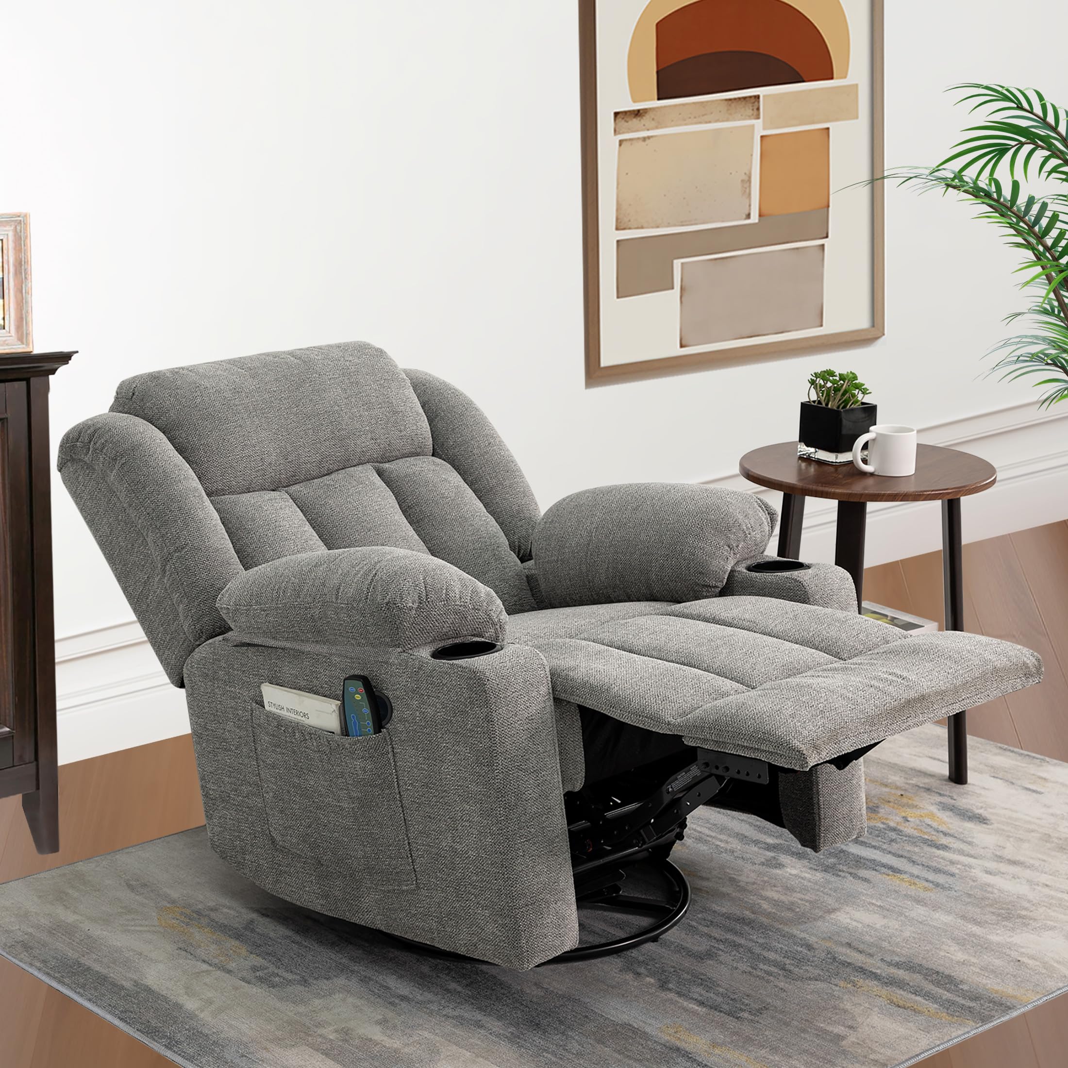 Rocker Swivel Recliner Chair with Massage & Heat