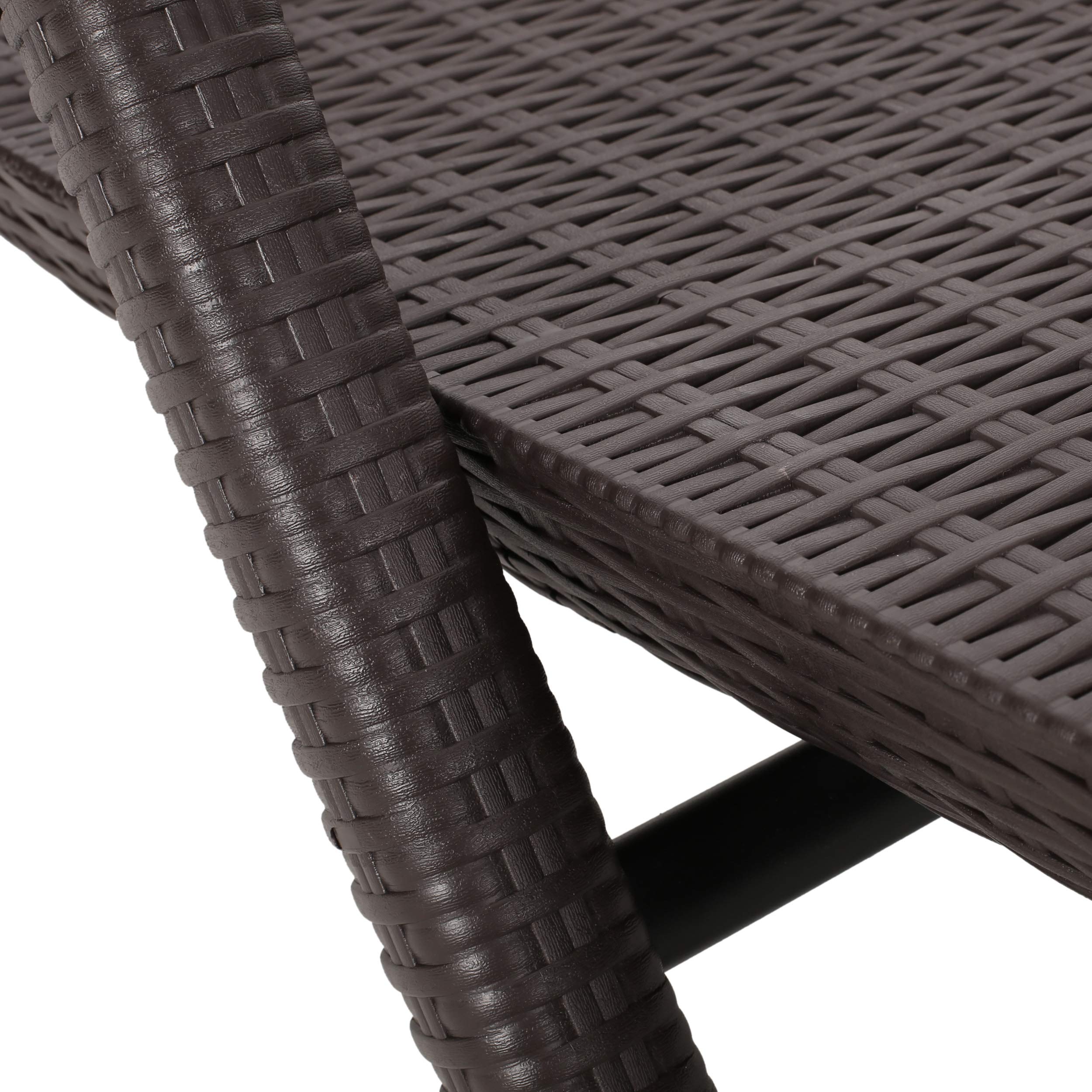 Outdoor Faux Wicker Chaise Lounge with Adjustable Backrest
