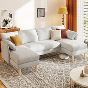 U-Shaped Sectional Sofa with Double Chaise Lounge