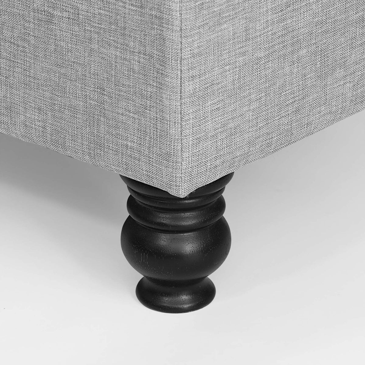 FURINNO Laval Button Tufted Storage Ottoman Bench for Entryway and Bedroom, Glacier