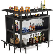 L-Shaped Home Bar Unit with Storage