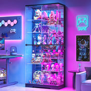10-Tier RGB Glass Display Cabinet