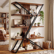 5-Tier Wood and Iron Bookshelf