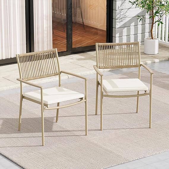 Outdoor Patio Dining Set with Rattan Chairs