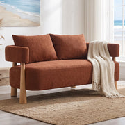 Curved Teddy Fleece Loveseat