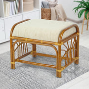 Rattan Ottoman with Cushion