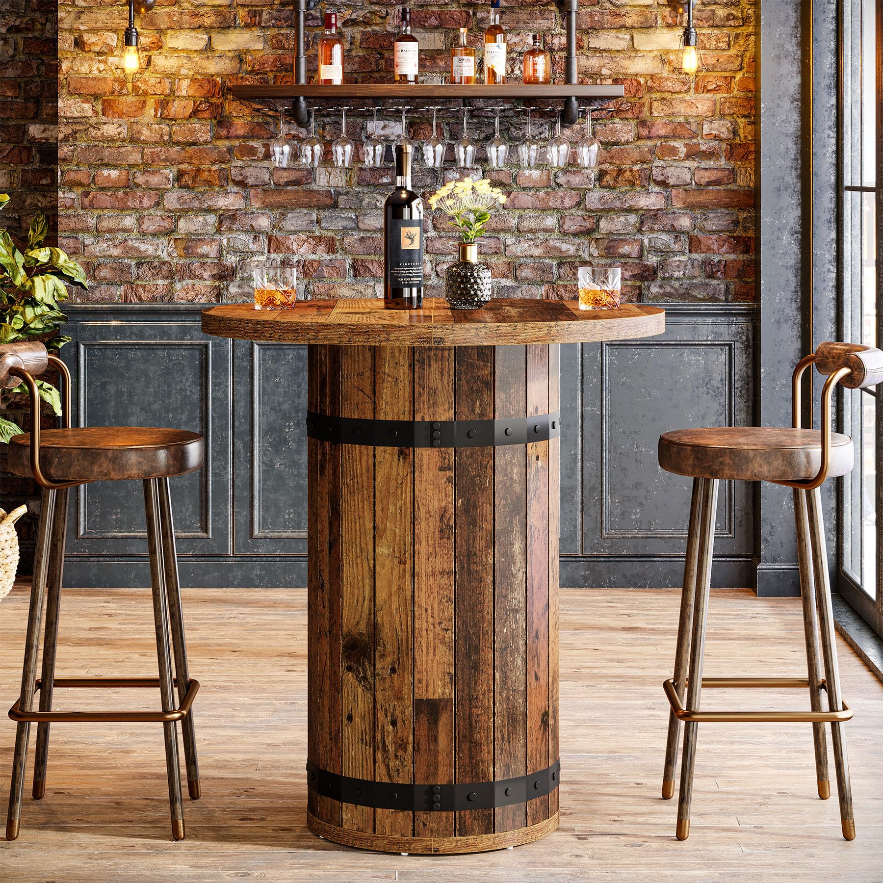 Round Bar Table – Bar Height Bistro Pub Table