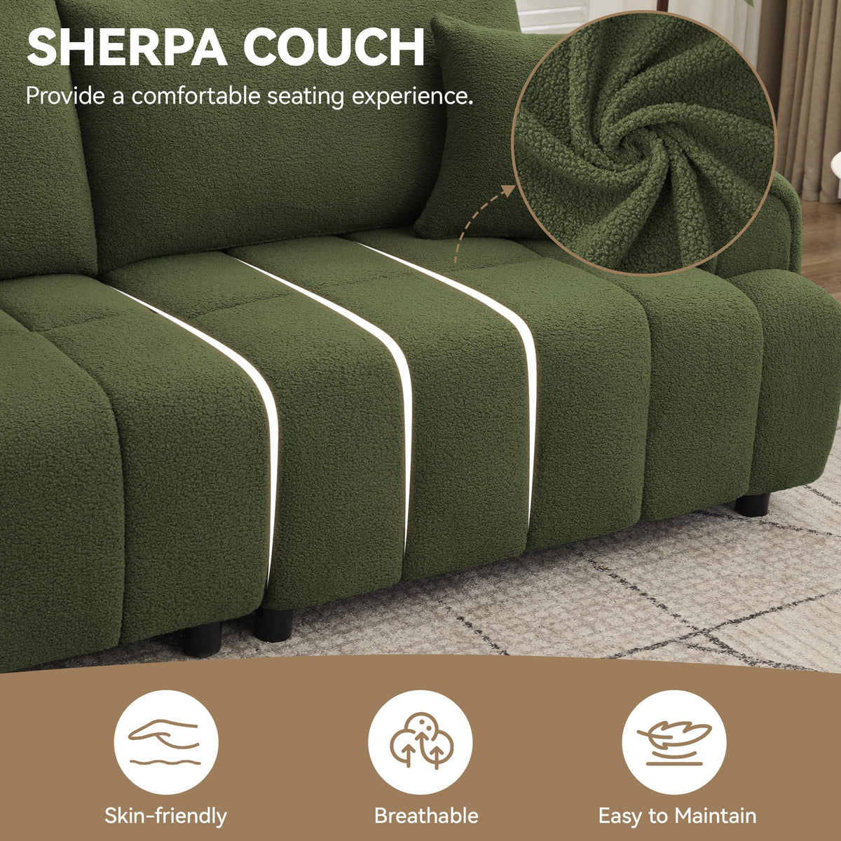 Boucle 3-Seater Sofa