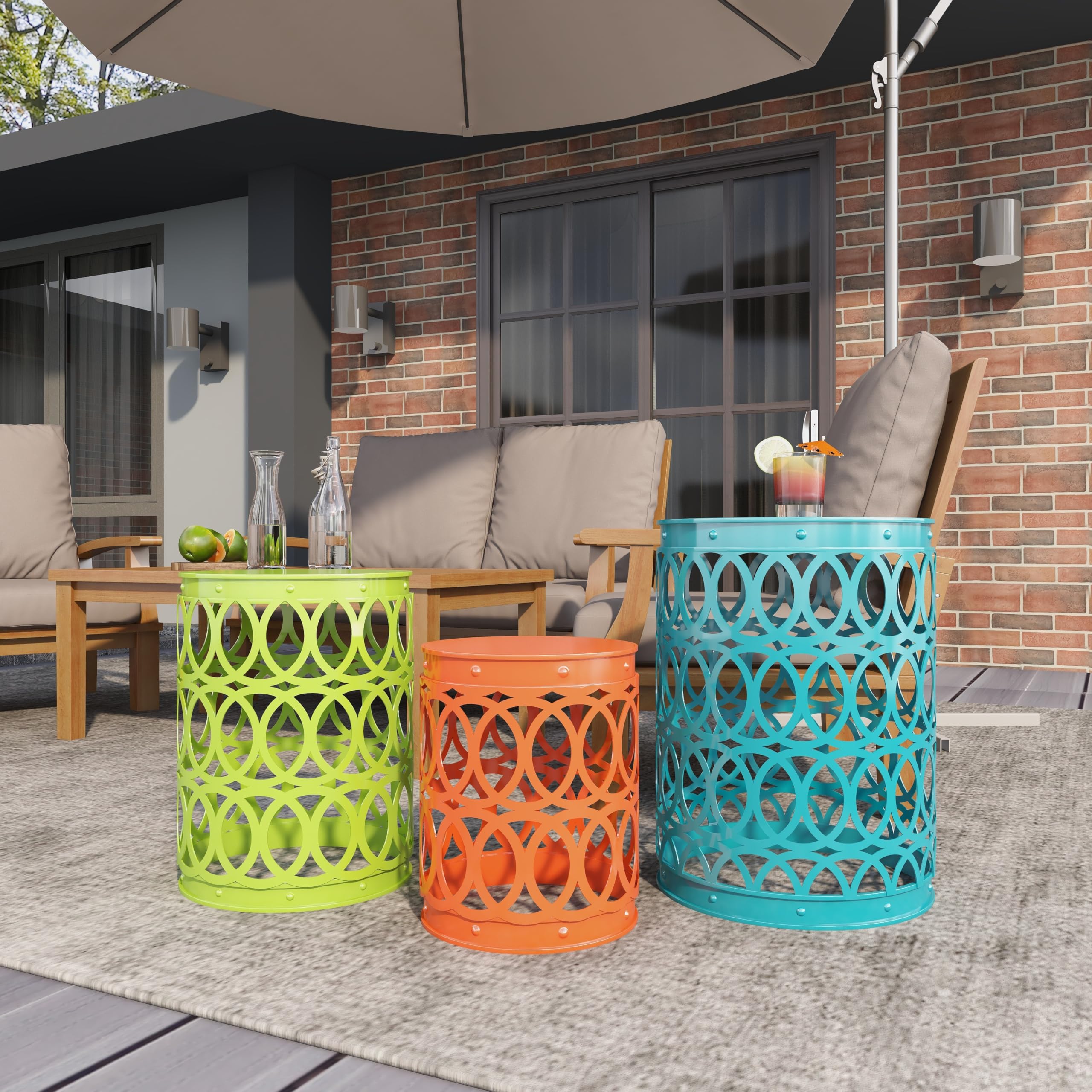 Metal Nesting Accent Table Set of 3