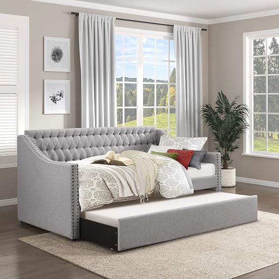 Faux Leather Daybed with Trundle – Twin