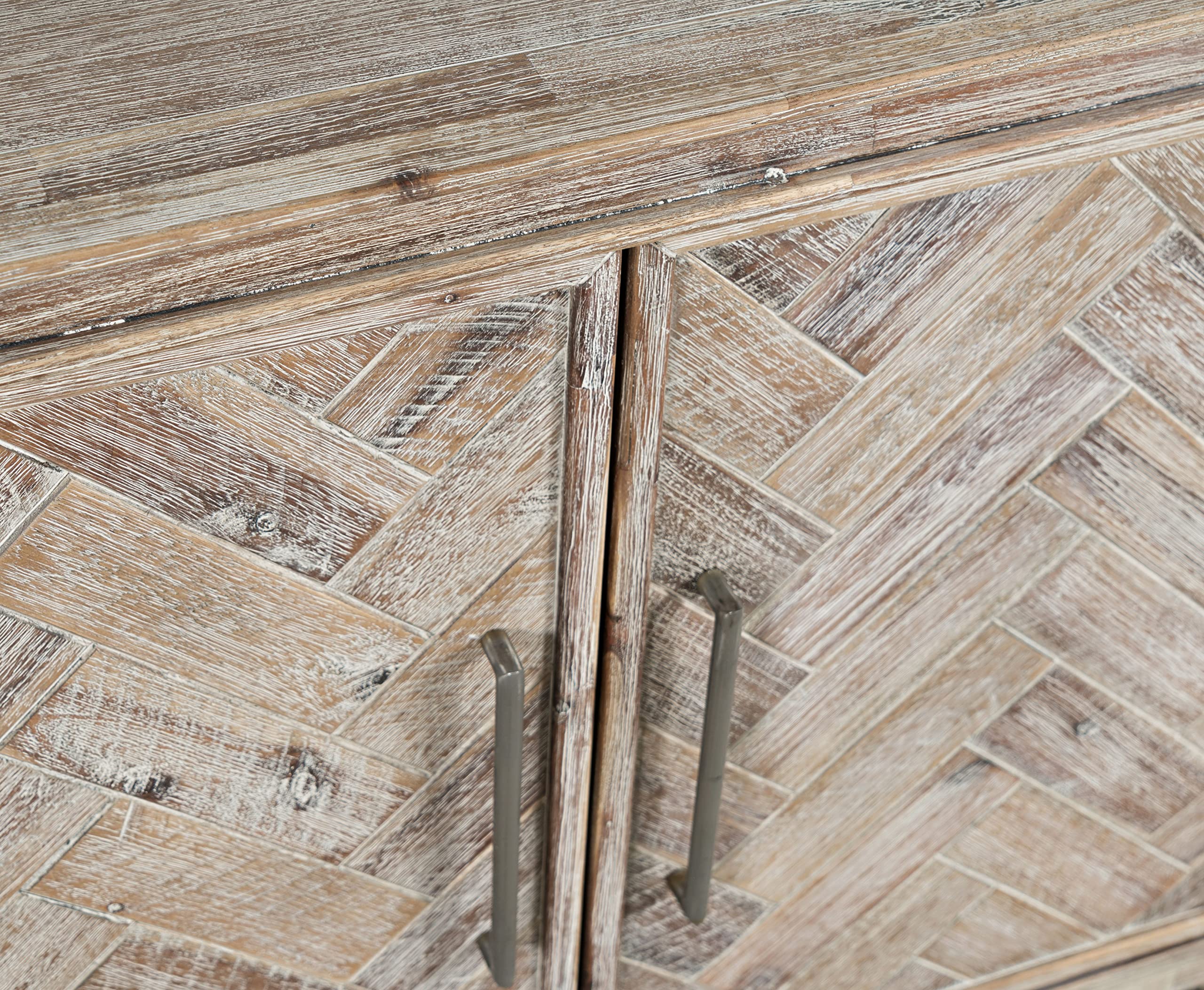 2-Door Accent Chest with Shelves – Grey Wash
