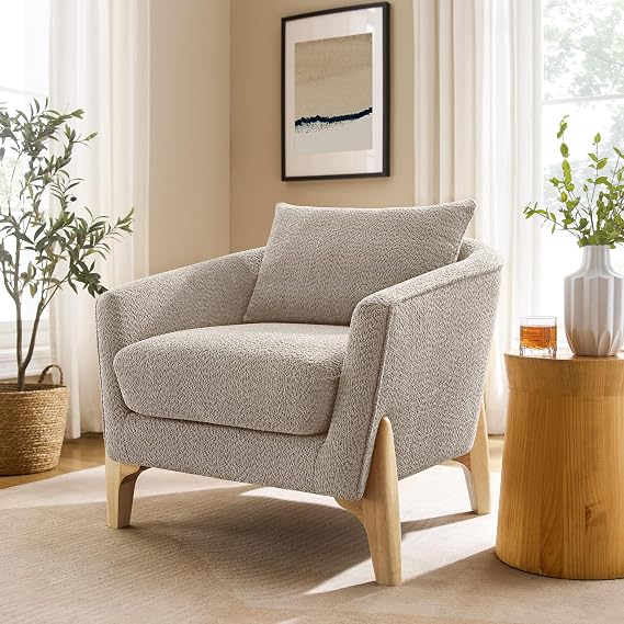 White Fleece Accent Chair