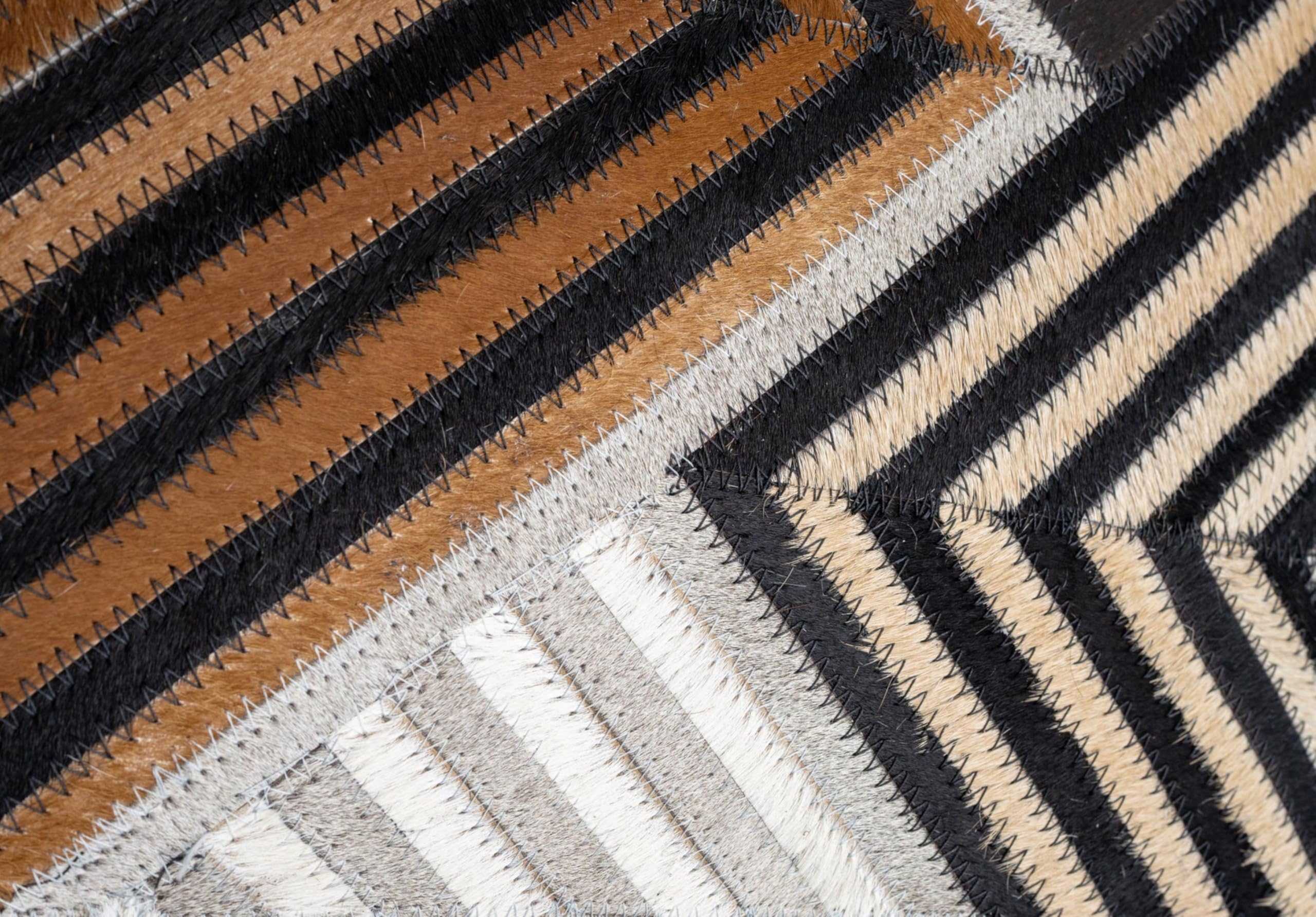 Cowhide Leather Patchwork Throw Pillows