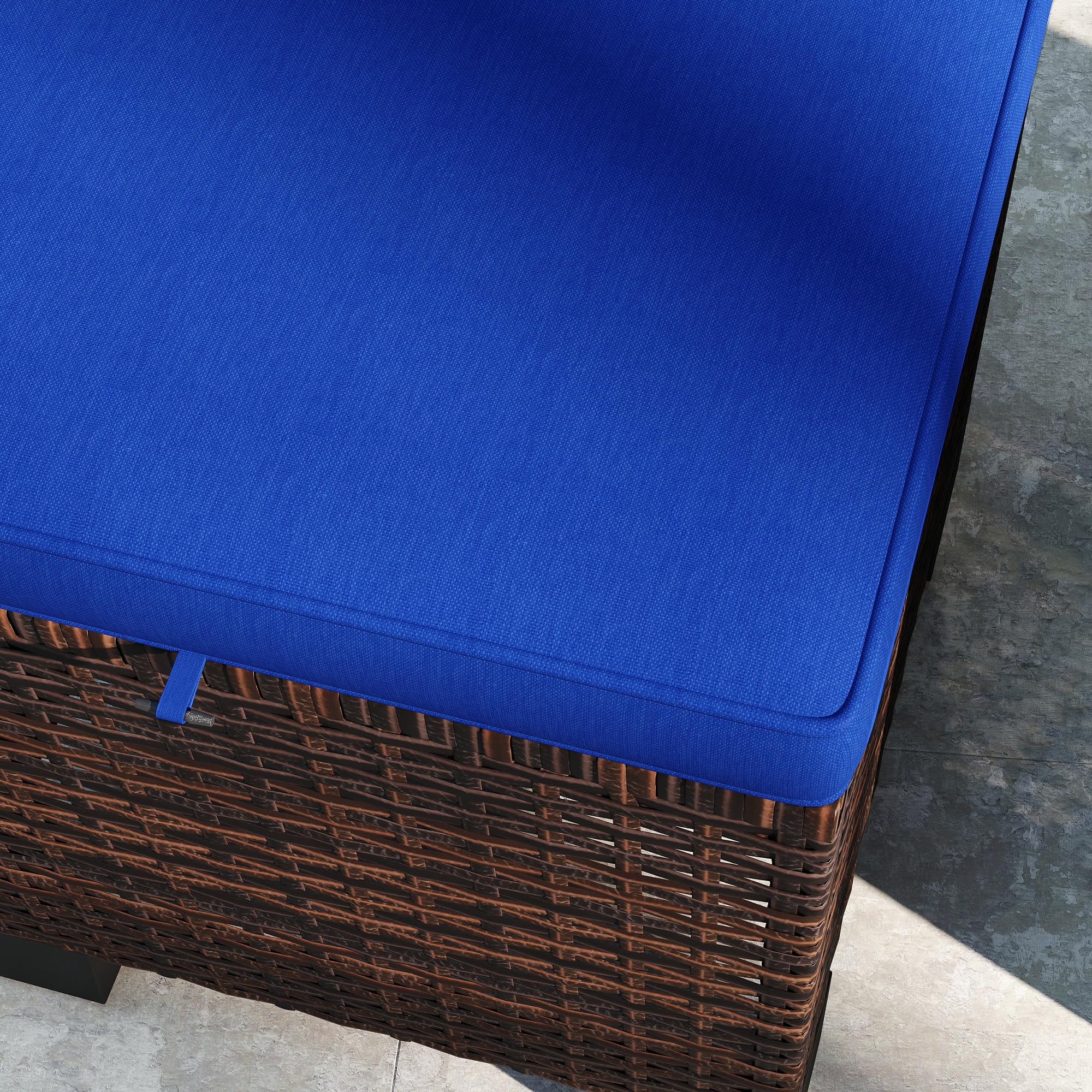 Outdoor Wicker Ottoman Set of 2
