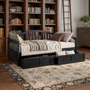 AFI, Mission Twin Wood Daybed with Storage Drawers, Black