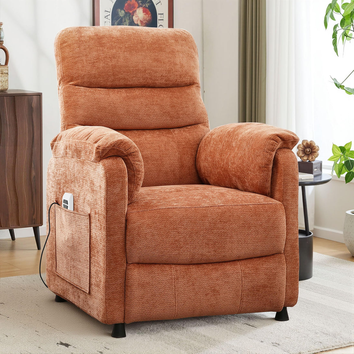 Holaki Power Recliner Chair, Breathable Chenille Electric Lounge Armchair with Brushless Motor, 7-Zone 7D Sponge Support, 350 LBS Capacity Heavy Duty Steel Frame Nursery Seating