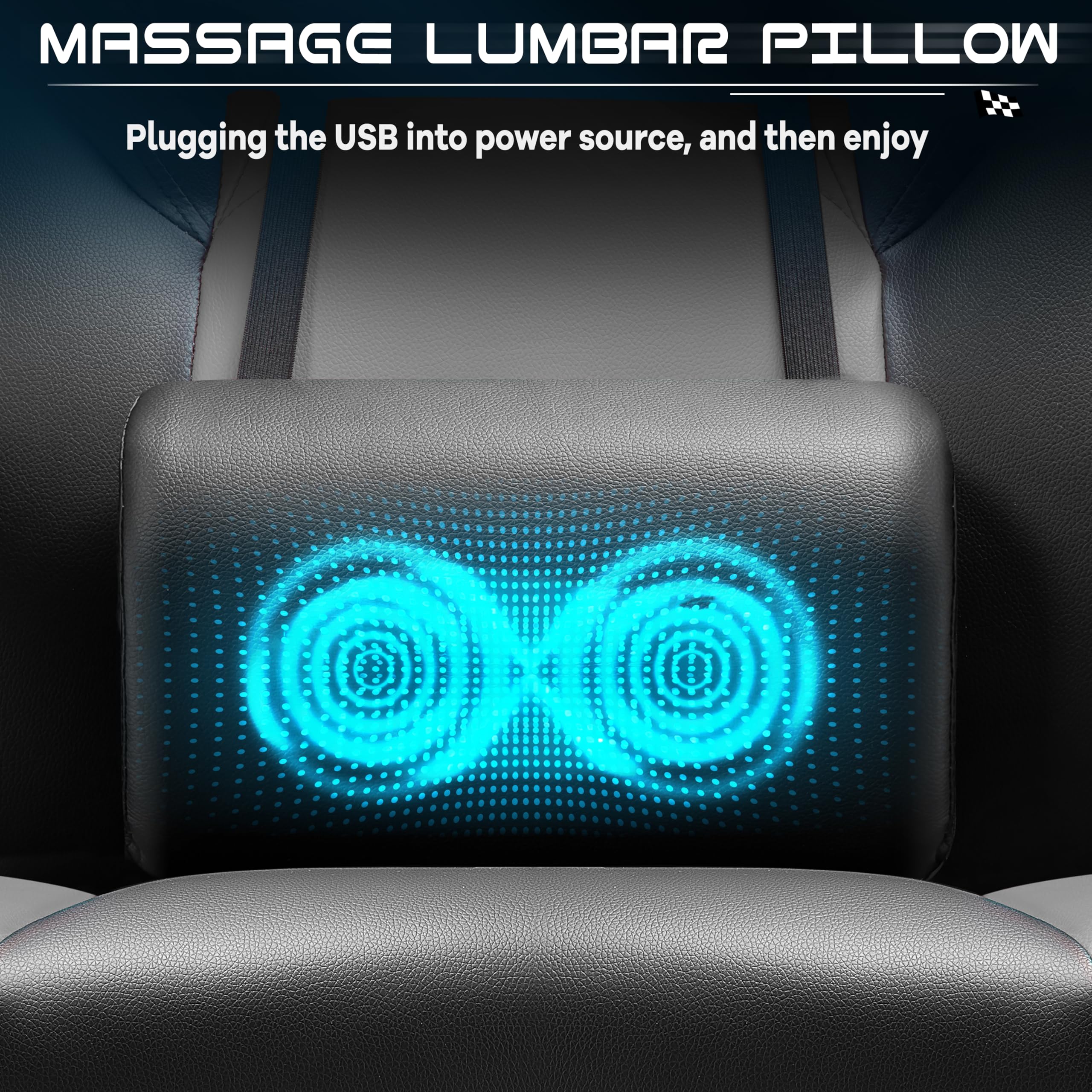 Big & Tall Gaming Chair with Footrest & Massage Lumbar