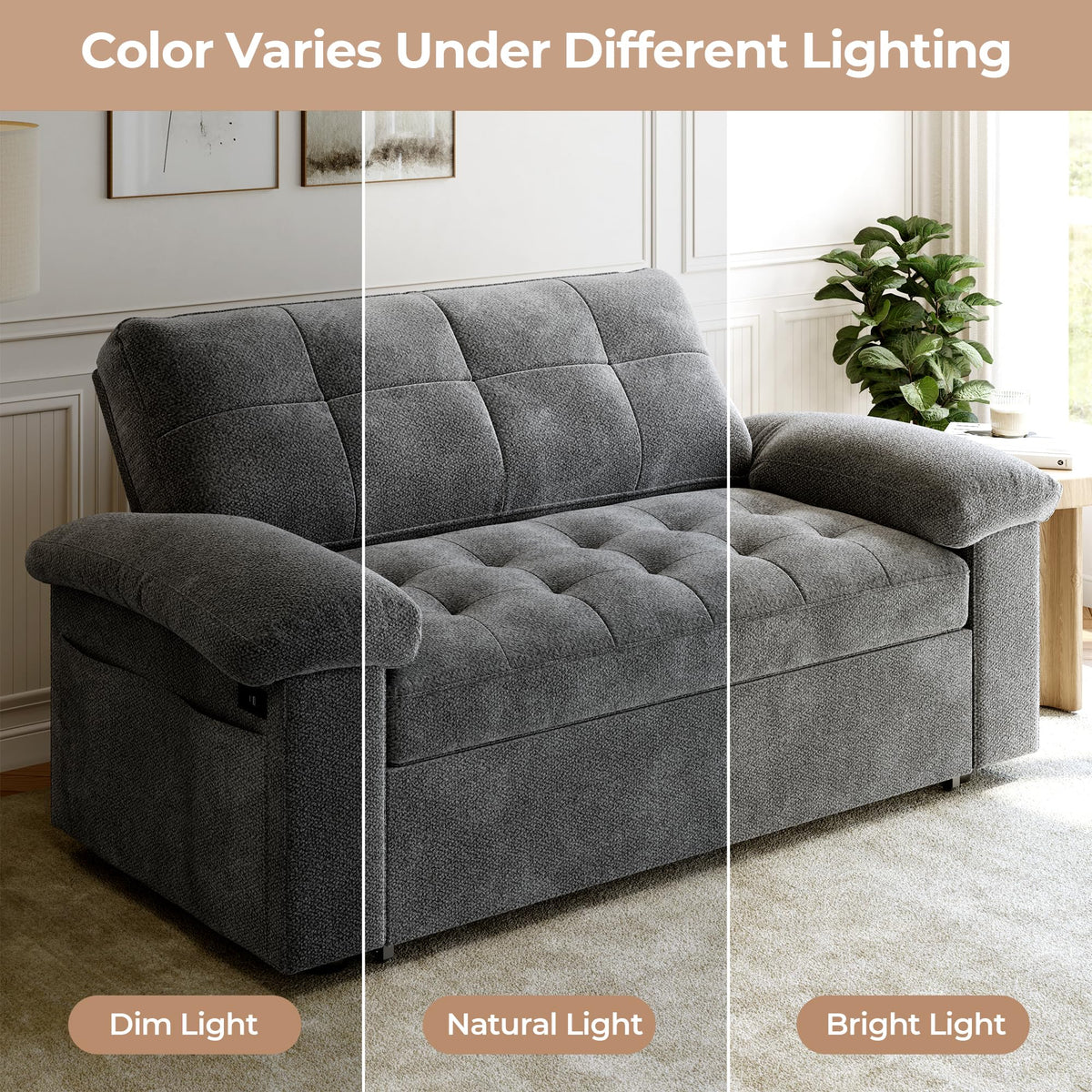 Chenille Loveseat Sleeper Sofa
