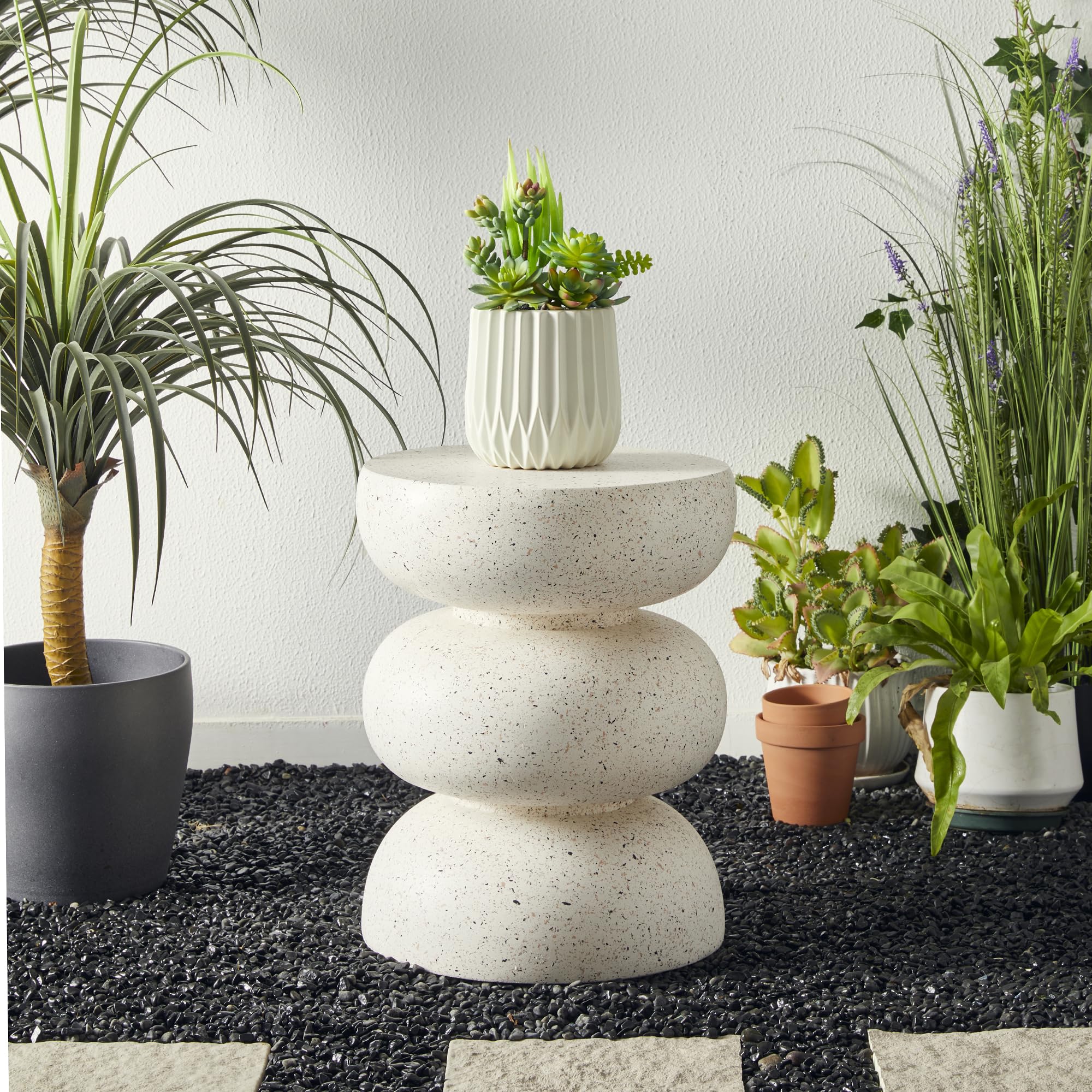 Round MGO Garden Stool & Side Table, 18"H
