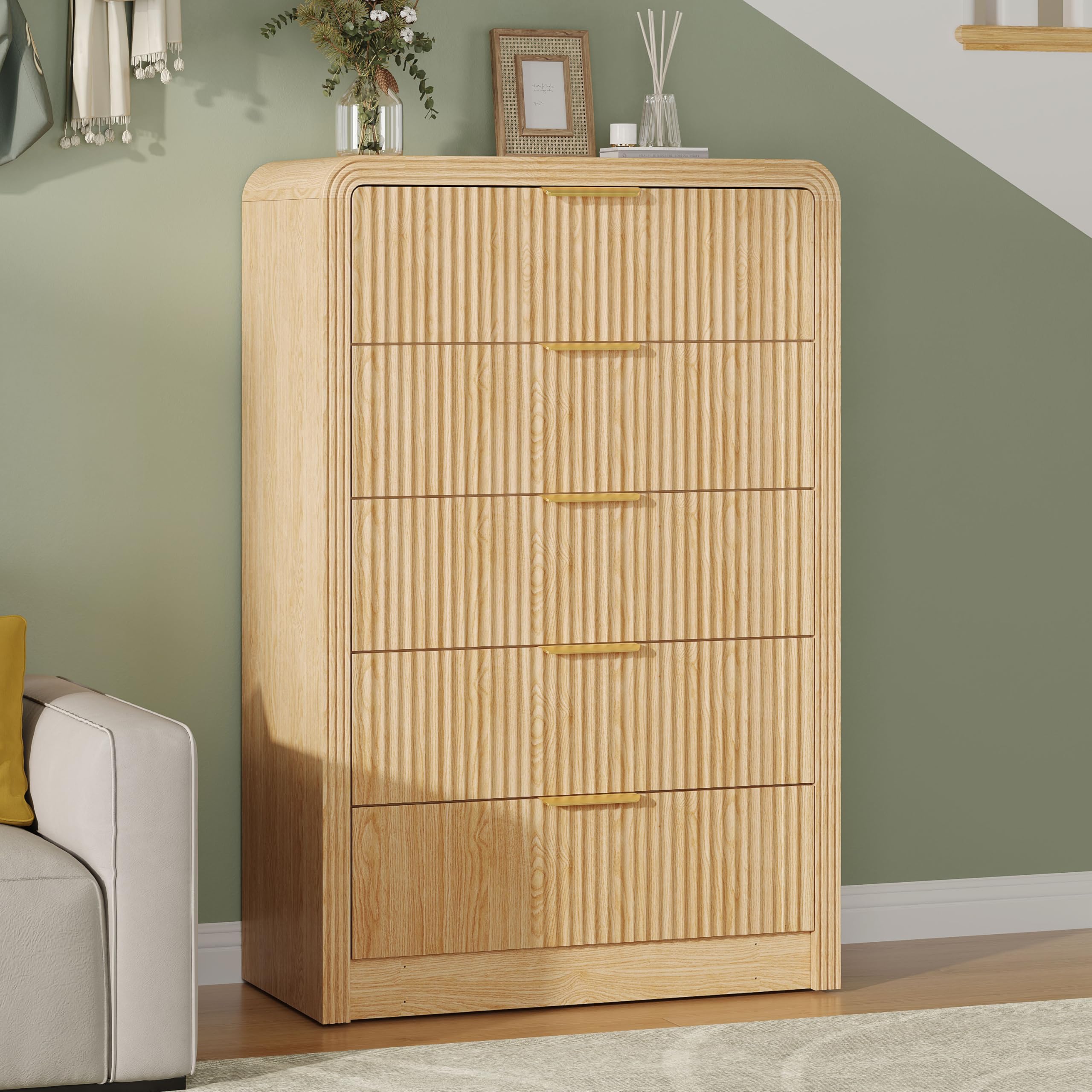 Fluted Dresser with Drawers
