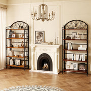 5-Tier Folding Solid Pine Bookshelf