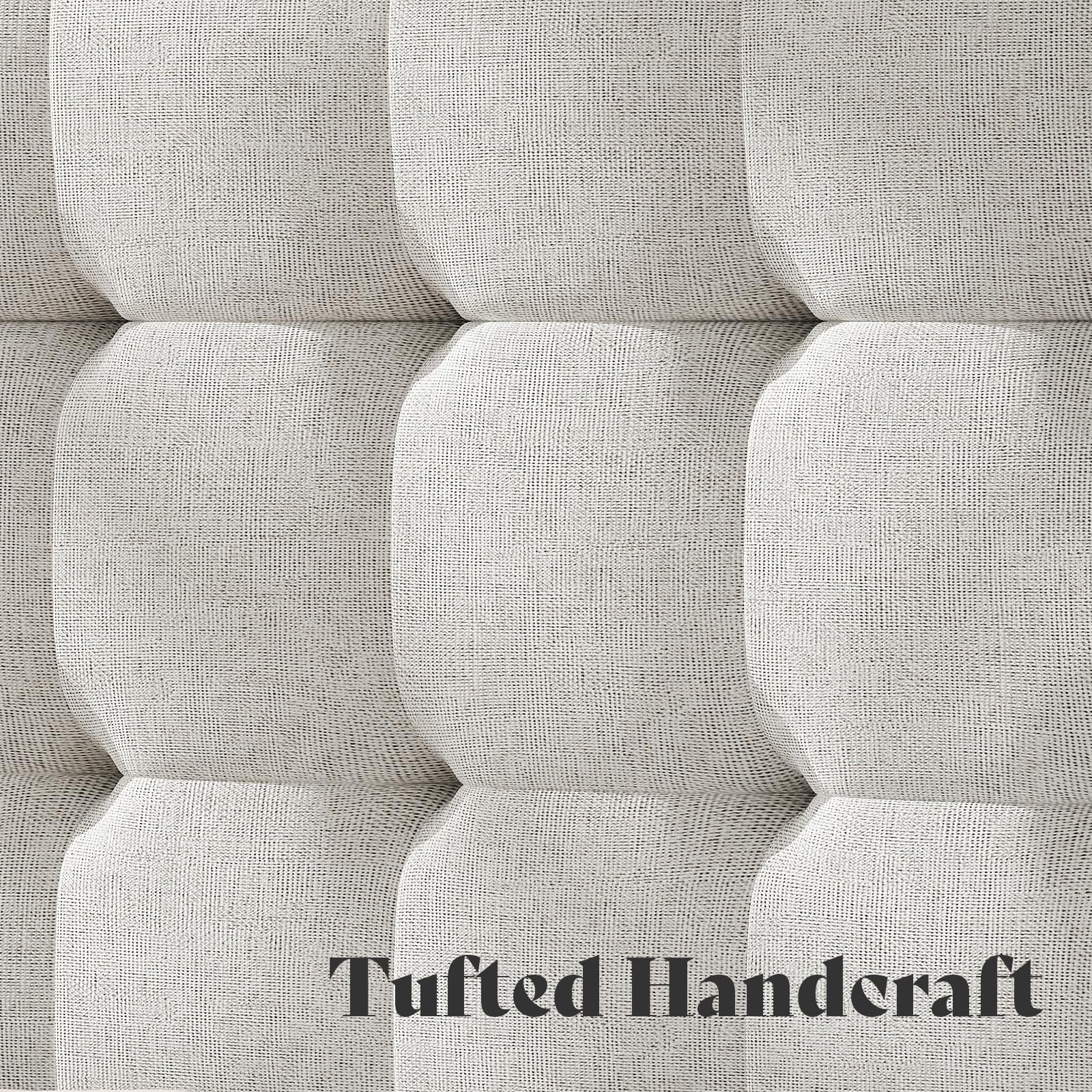 Platform Bed Frame with Tufted Headboard