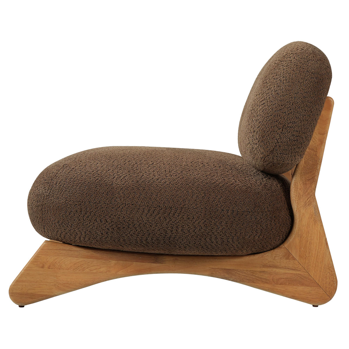 Brown Boucle Armless Accent Chair