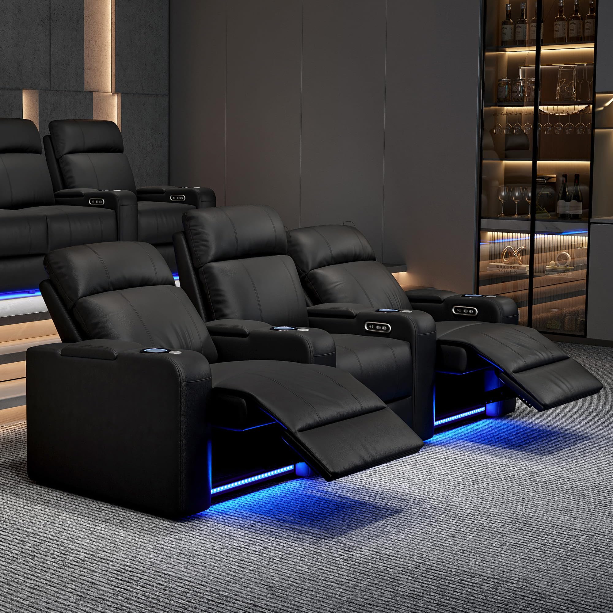 Power Headrest Home Theater Recliner Seat