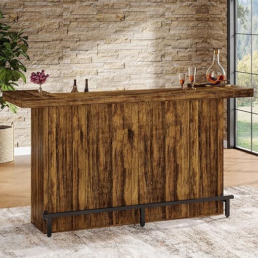 4-Tier Bar Table with Wine Glass Holder & Footrest