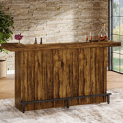 4-Tier Bar Table with Wine Glass Holder & Footrest, 70.9"