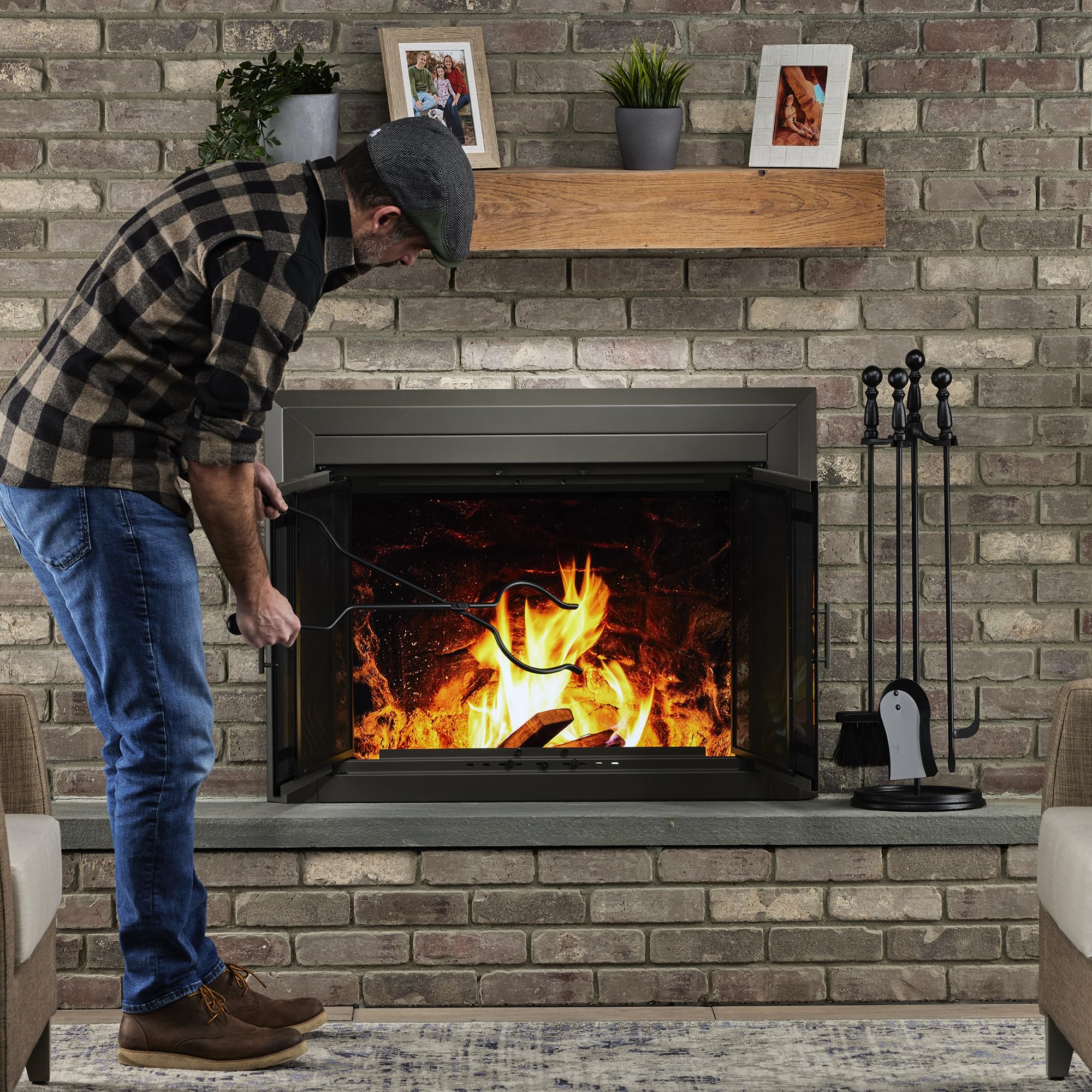 5-Piece Wrought Iron Fireplace Tool Set