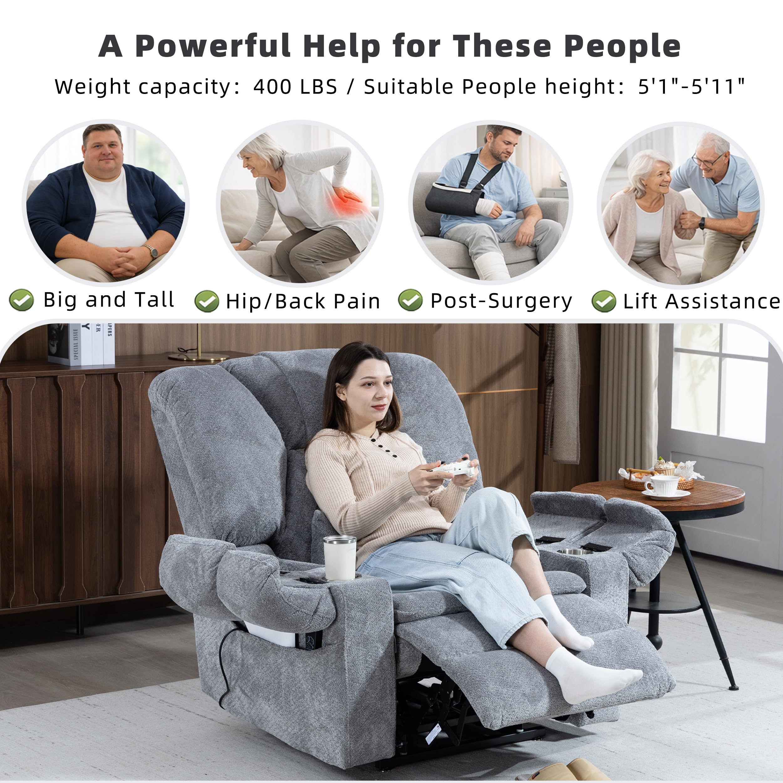 Oversized Power Lift Recliner Chair
